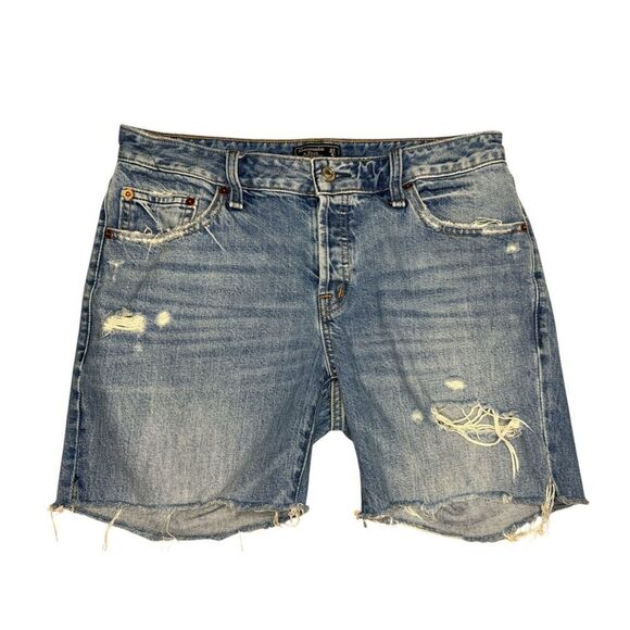 Abercrombie & Fitch Women’s 4 Ames Low Rise Slim Boyfriend Denim Jean Shorts - Picture 1 of 7